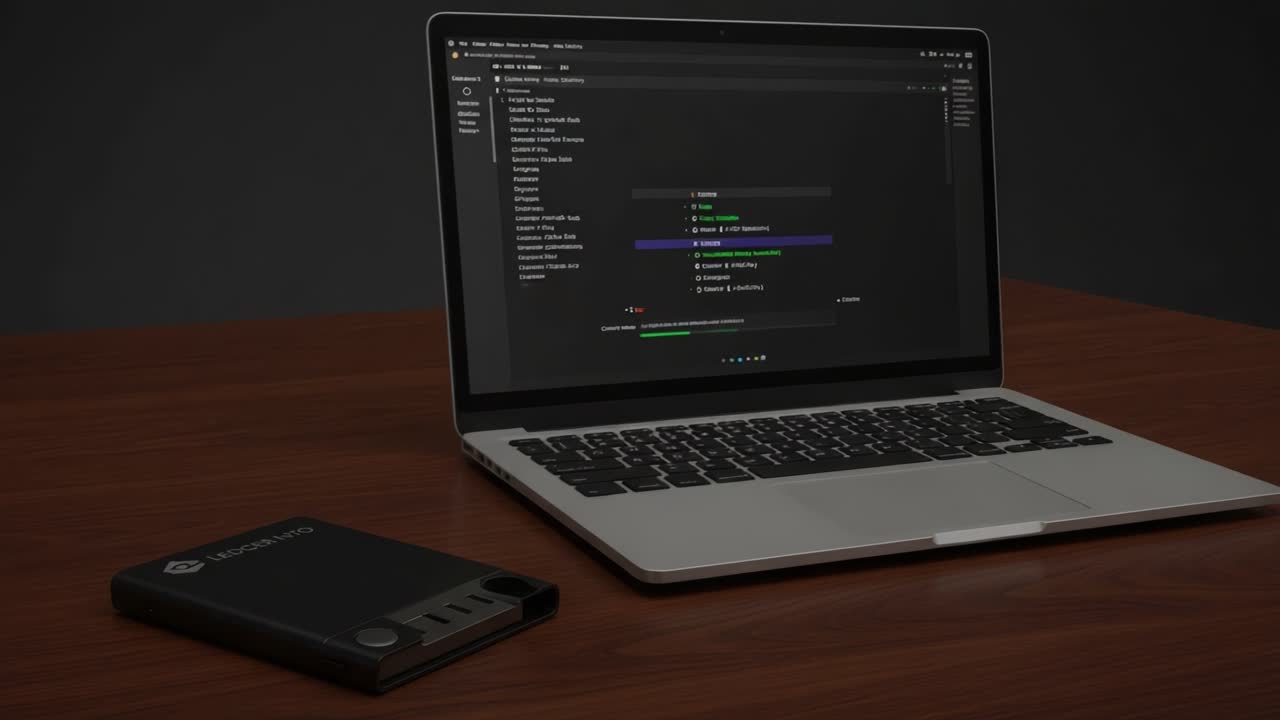 Exploring Advanced Software Interface on Modern Laptop with External Device, Showcasing Data Management and System Analysis Capabilities in a Professional Setting