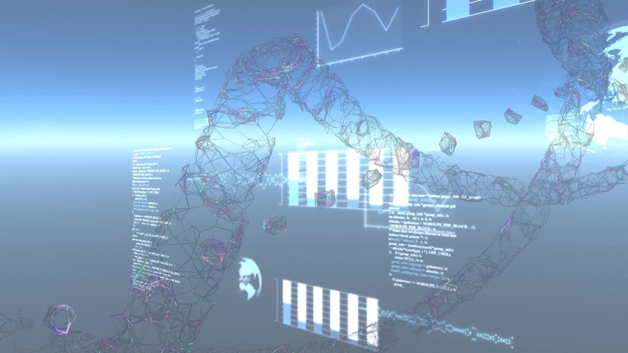 Animation of dna strand and data processing