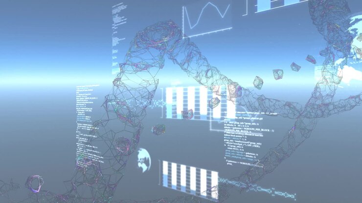 Animation of dna strand and data processing