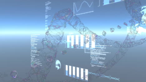 animation of dna strand and data processing