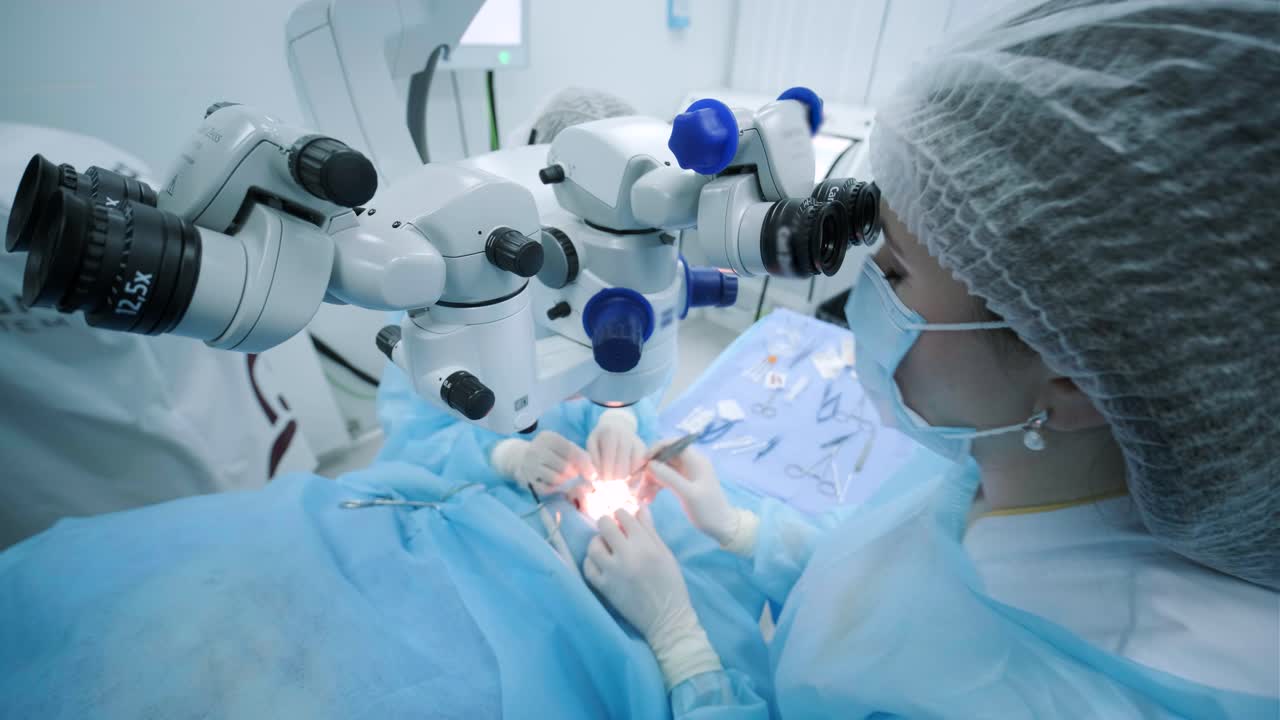 Operación de cirugía plástica de blefaroplastia. Rejuvenecimiento, modificación de la región ocular