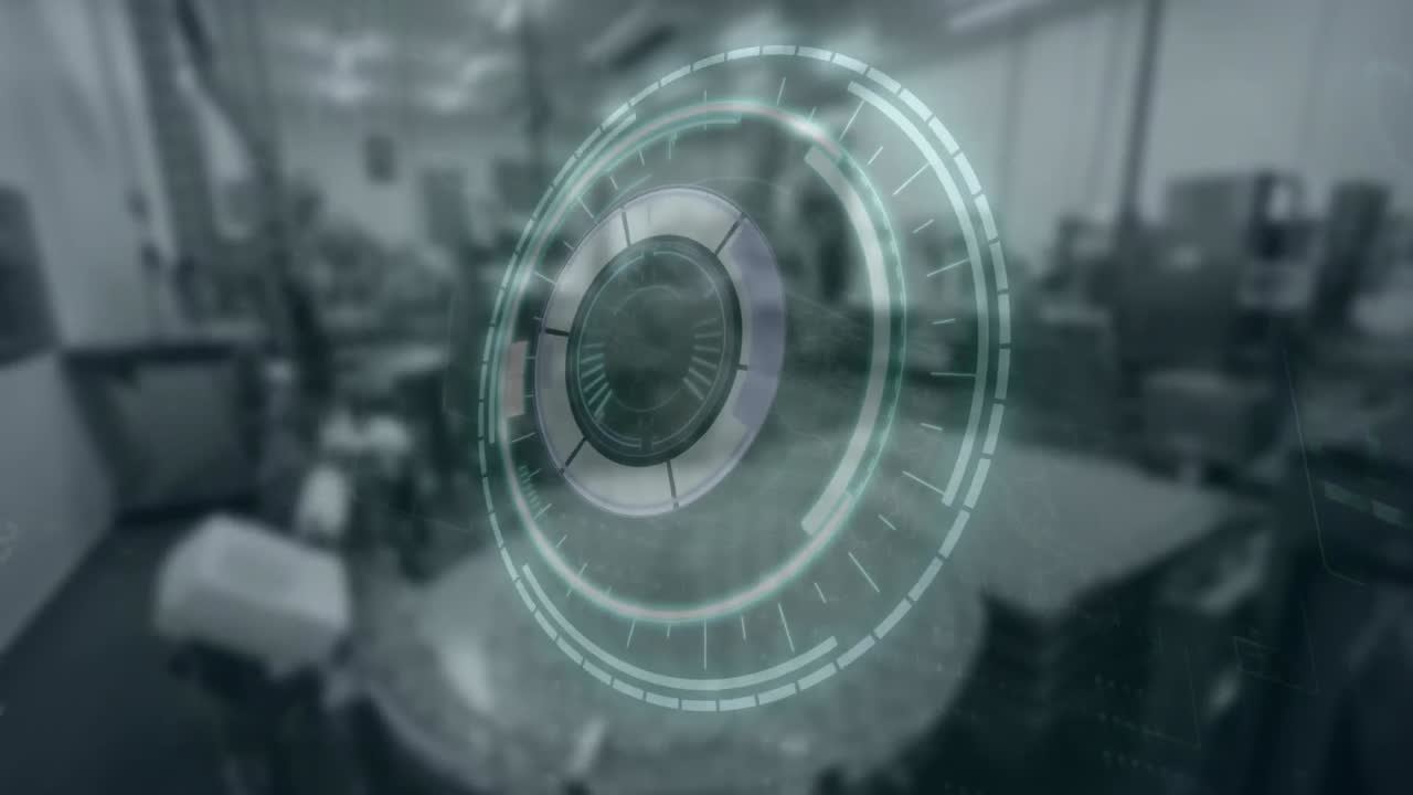 animación del escaneo del alcance sobre el almacén