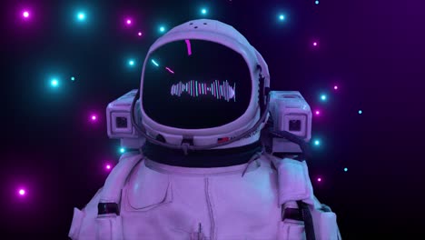 astronauta en el espacio de neón