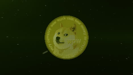 Dogecoin Cryptocurrency Coin Animation with Meme text Prores 4k