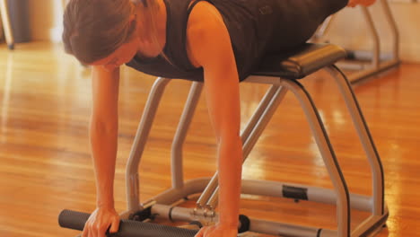 woman performing stretching exercise