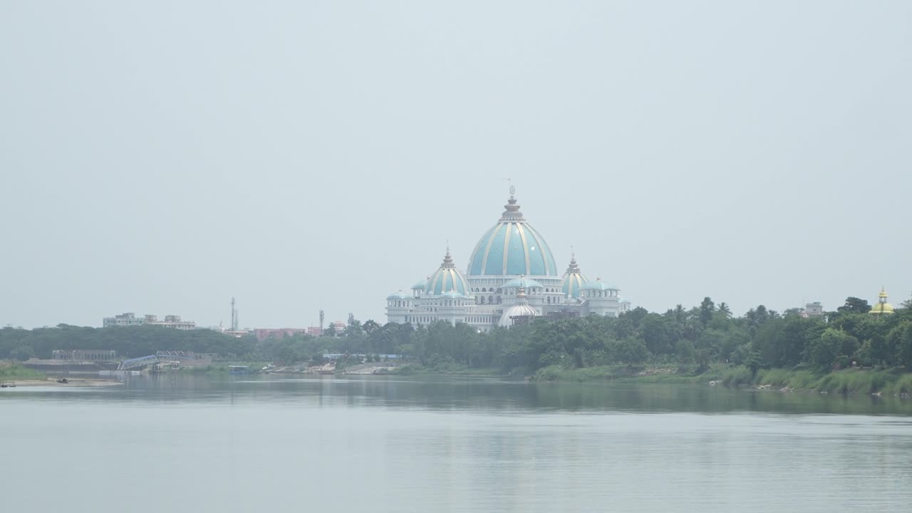 ISKCON Mayapur is the largest Krishna temple in India across the Ganges River