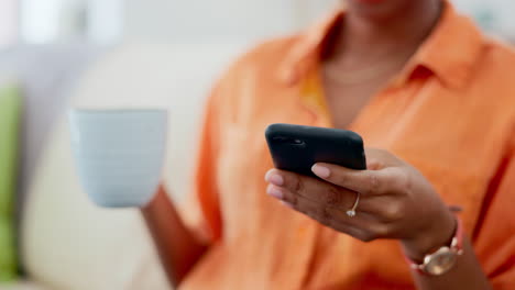 Social-media,-typing-and-hands-of-a-woman