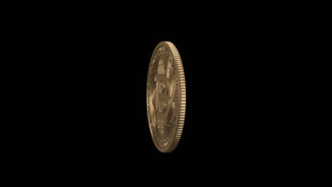 una moneda de bitcoin de bucle de bobina con un canal alfa