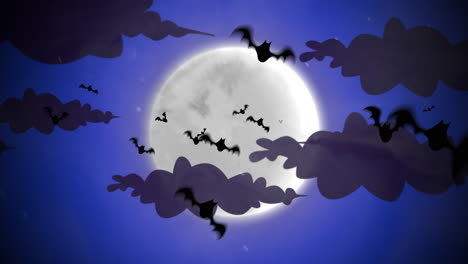 animación de fondo de halloween con murciélagos y luna 3