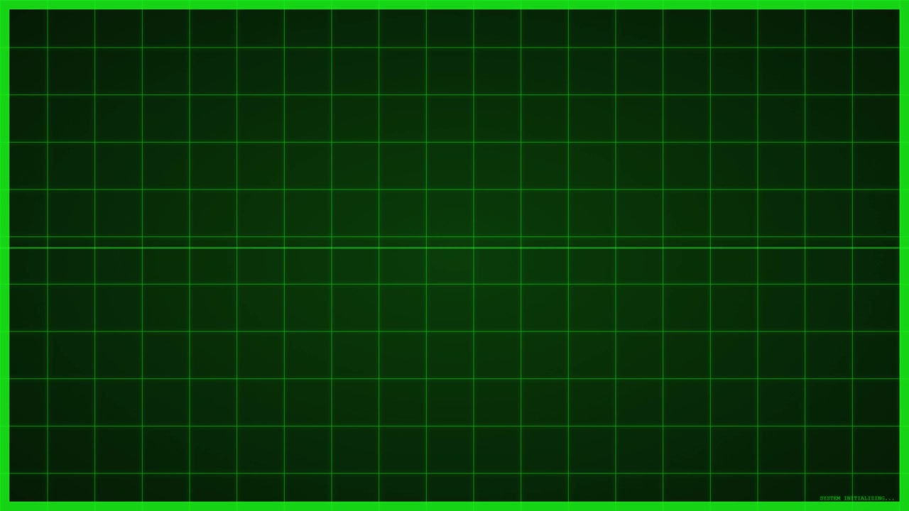 Green Digital Grid Background with Scanning Line Effect