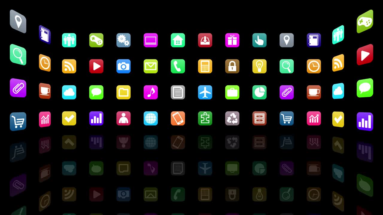 기술 아이콘 네트워크 상징 인터넷 배경에 디지털 장치