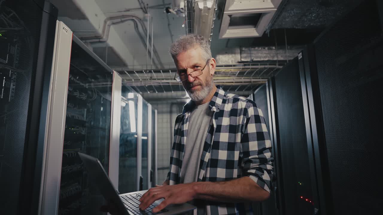 IT Professional Working in Server Room