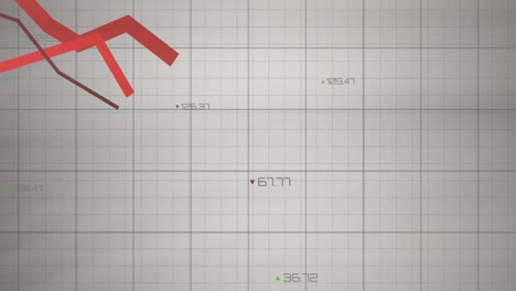 Animación-De-Líneas-Rojas-Sobre-Cuadrícula-Y-Procesamiento-De-Datos