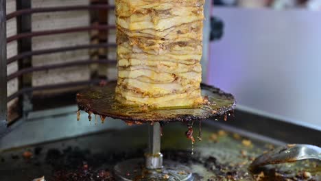 Chicken-shawarma-on-the-grill-displayed-during-the-Gulf-Food-Exhibition-in-the-United-Arab-Emirates