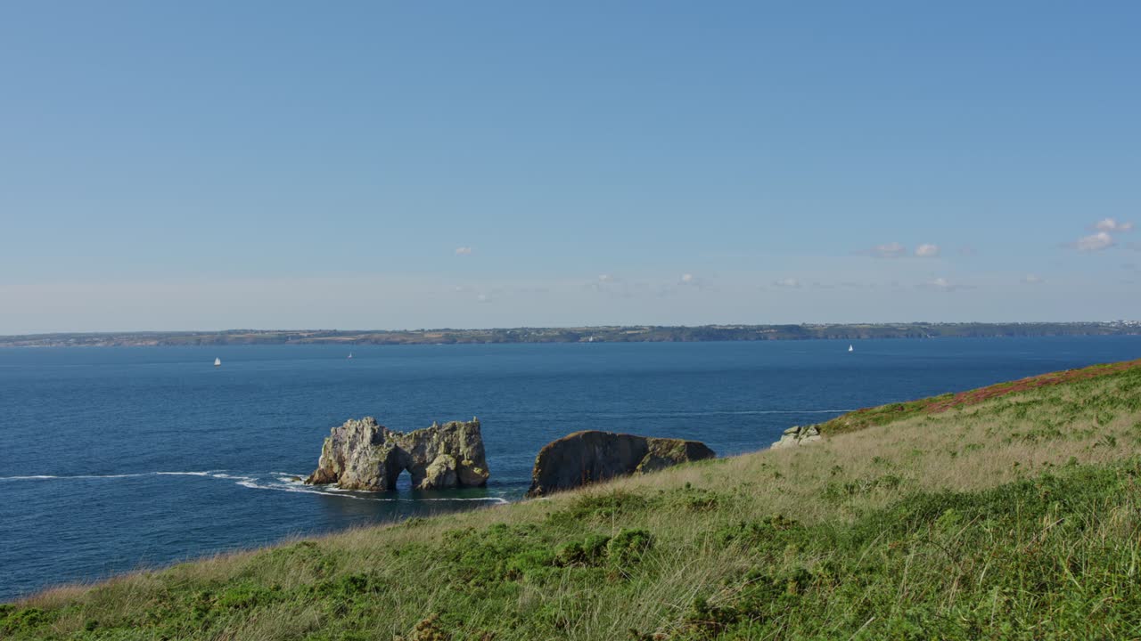Coastal Landscape with Rock Formation and Path
