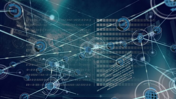 Animation of data processing over network of connections