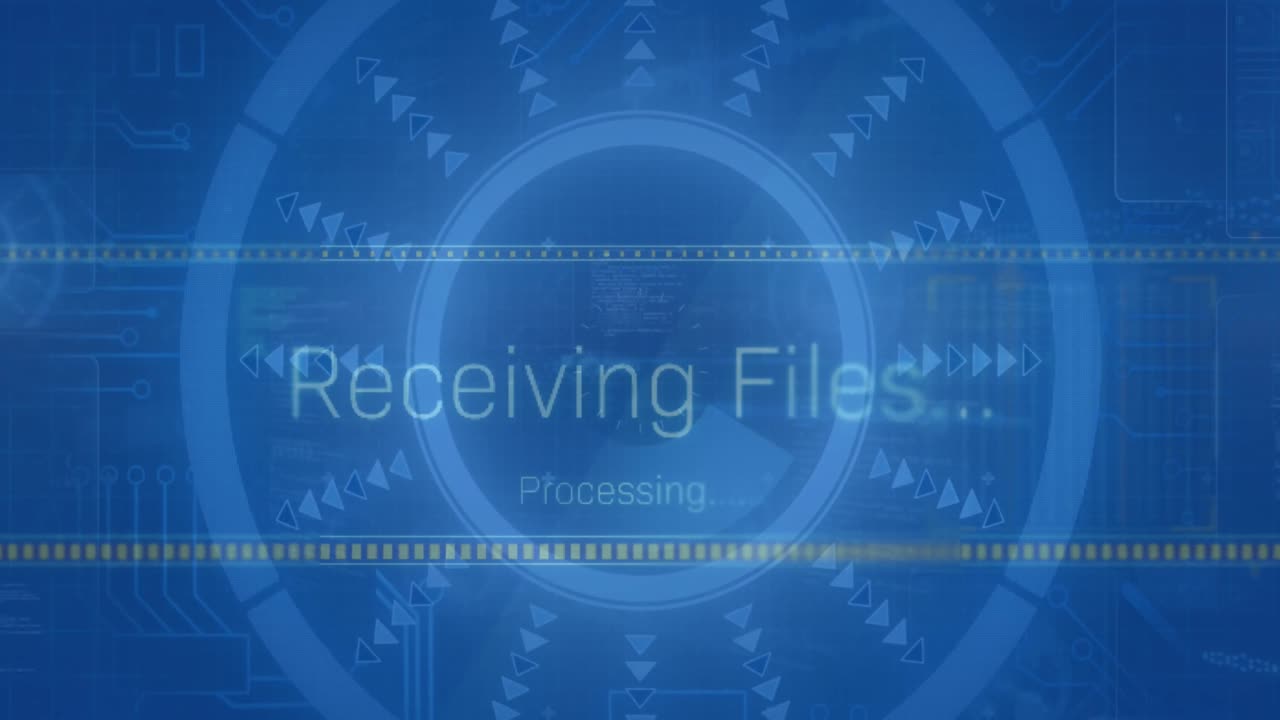 Animation of interface with data processing over round scanner and microprocessor connections