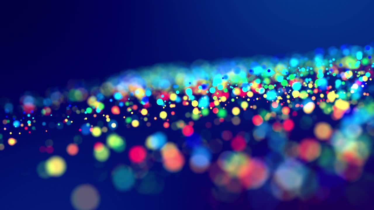 공기에서 추상적인 배경 입자, 알파 채널로 루마 매트, 반이는 마법, 다채로운 입자, 날아 또는 떠, 그리고 4k에서 환상적인 축제 bg를 위해 놀라운 반이는 bokeh와 함께 적적한 액체에서 빛납니다.