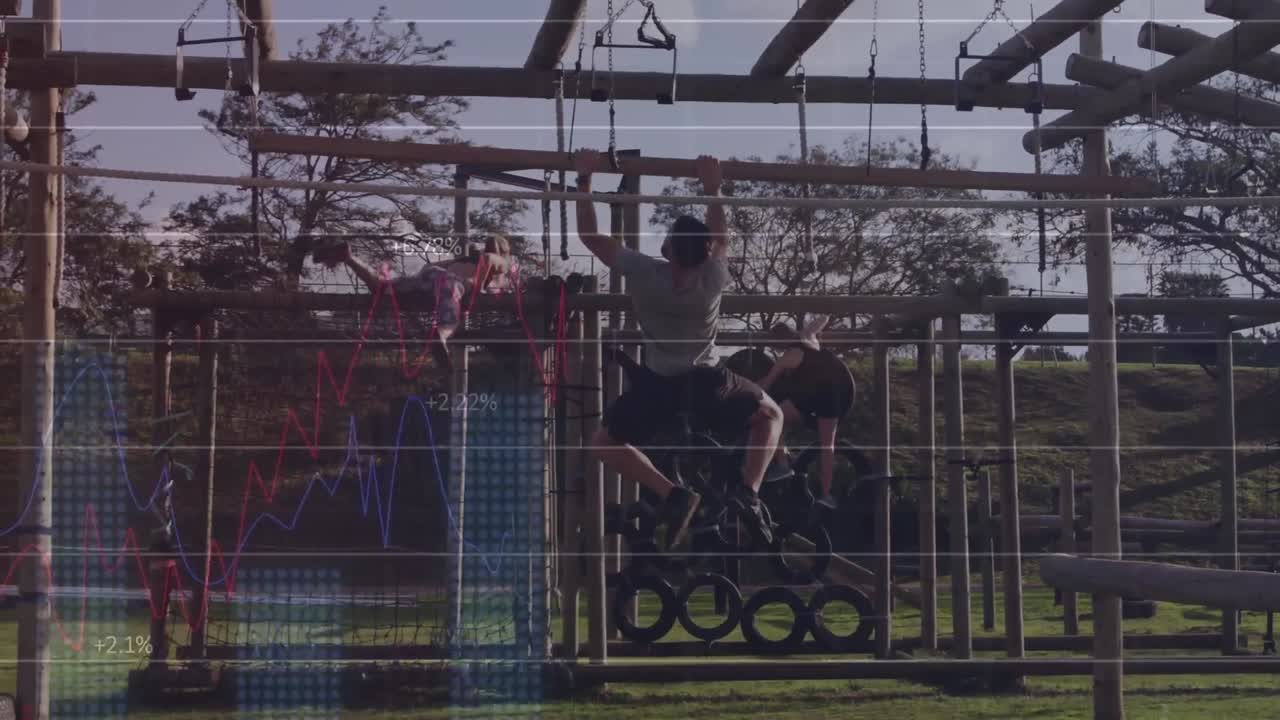 다양한 사람들이 수행하는 금융 데이터 처리의 애니메이션