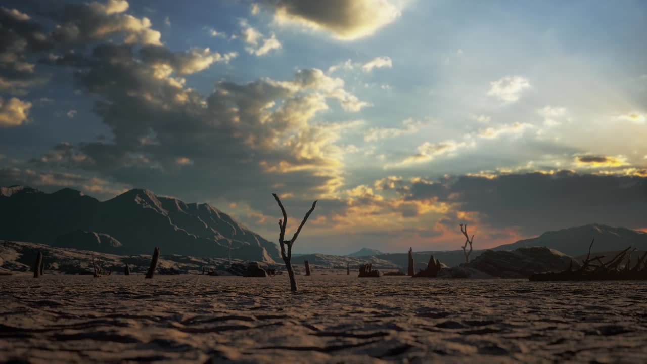 Canal Middle Agricultural Dry By Drought And Heatwave On Summer. Water Crisis And Water Stress On Summer During Long Term Drought On Summer