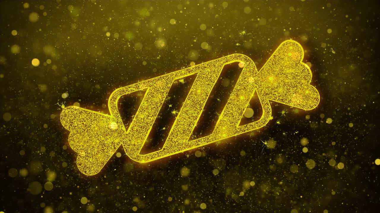 Candy icon golden glitter glowing lights shine particles object shape web design element symbol 4k