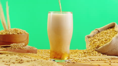 pouring a glass of wheat beer