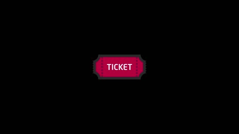 movie ticket symbol animation motion graphic video with alpha channel, transparent background