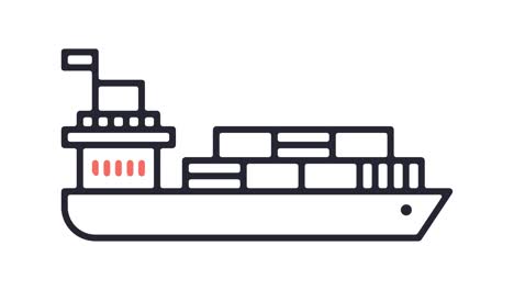 ship management line icon animation with alpha