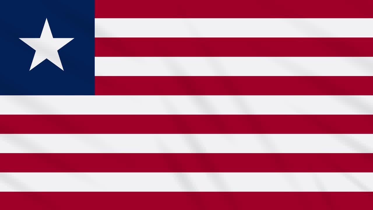 bandera de liberia agitando el fondo de la tela, el bucle