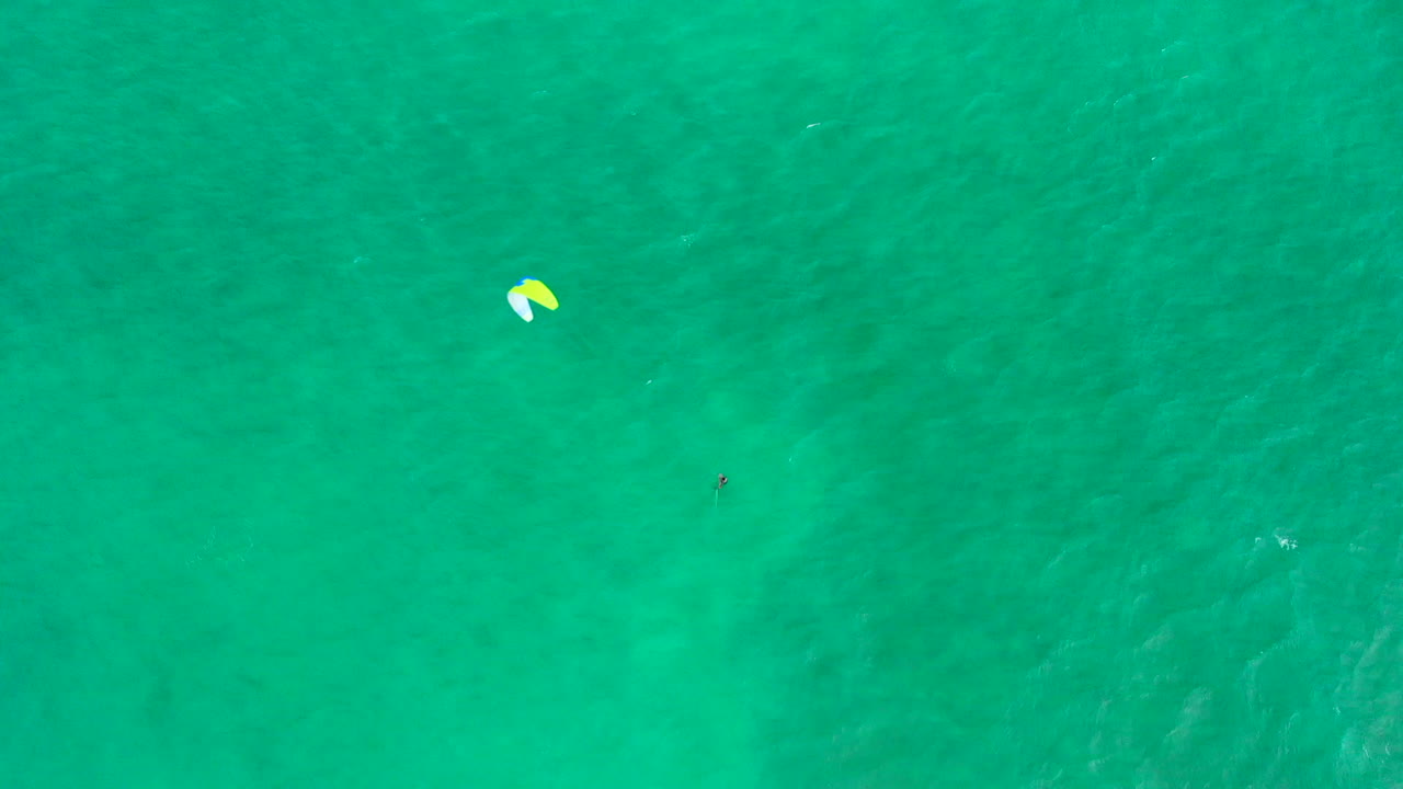 Aerial of Kite Boarder in Kailua Bay