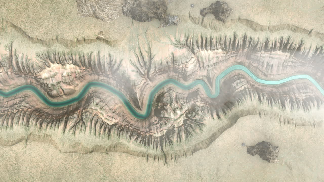 협곡 강 풍경 의 공중 사진