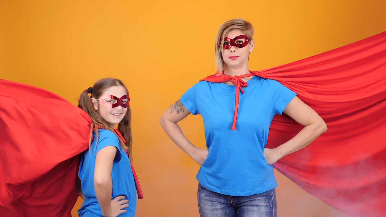 Superhero Mother and Daughter