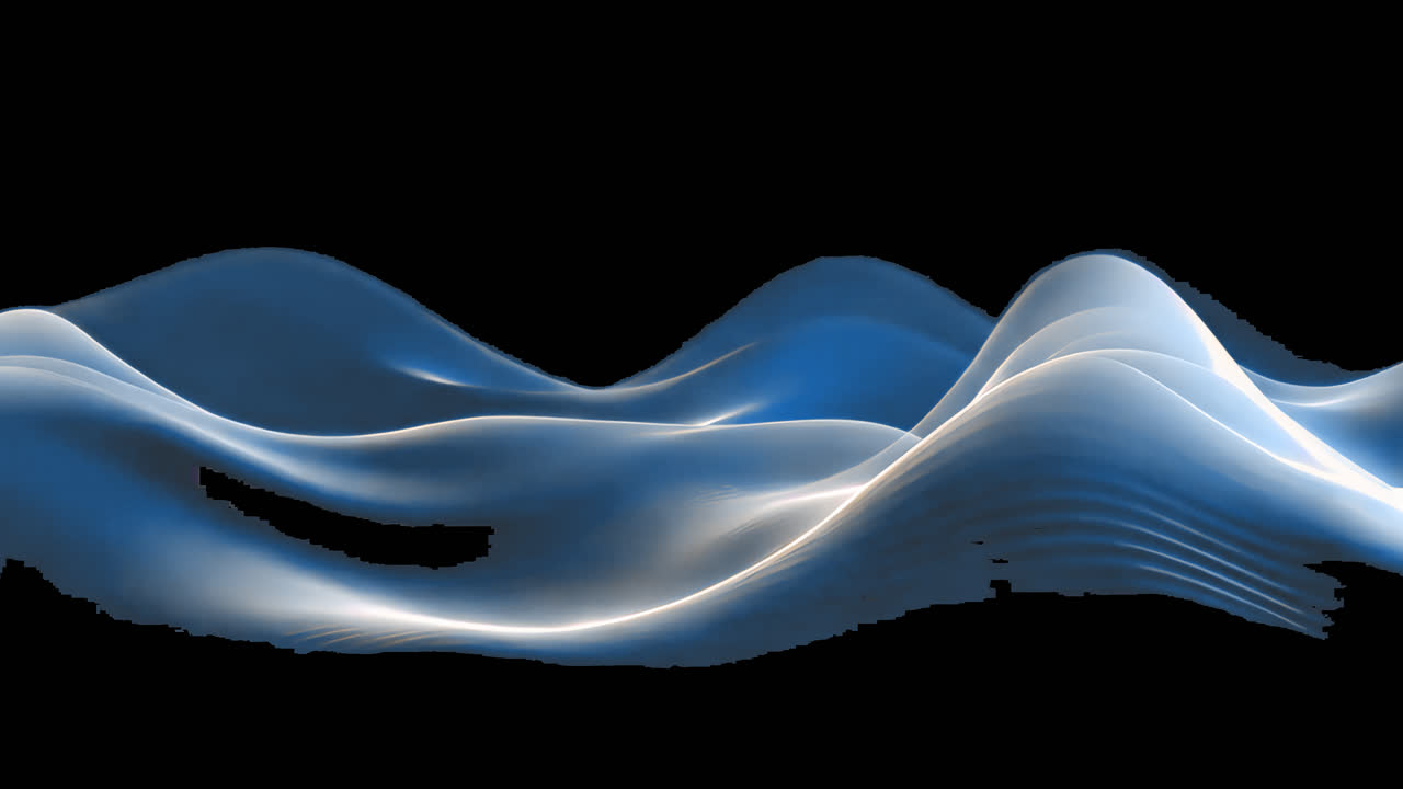Digital waves animated overlay, transparent 4K video, alpha channel, ProRes 4444