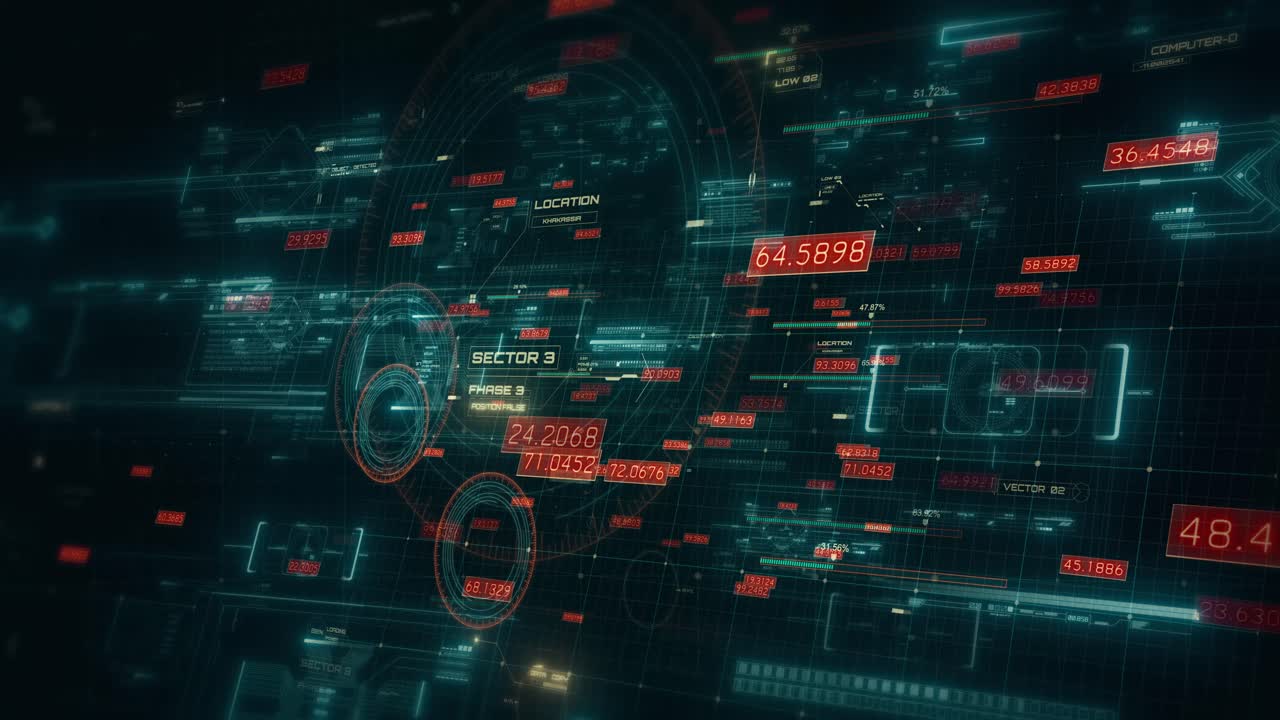Futuristic 4k HUD Animation