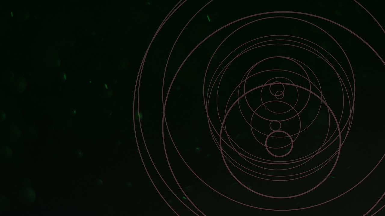 공간 25에 입자가 있는 동작 추상 기하학적 모양