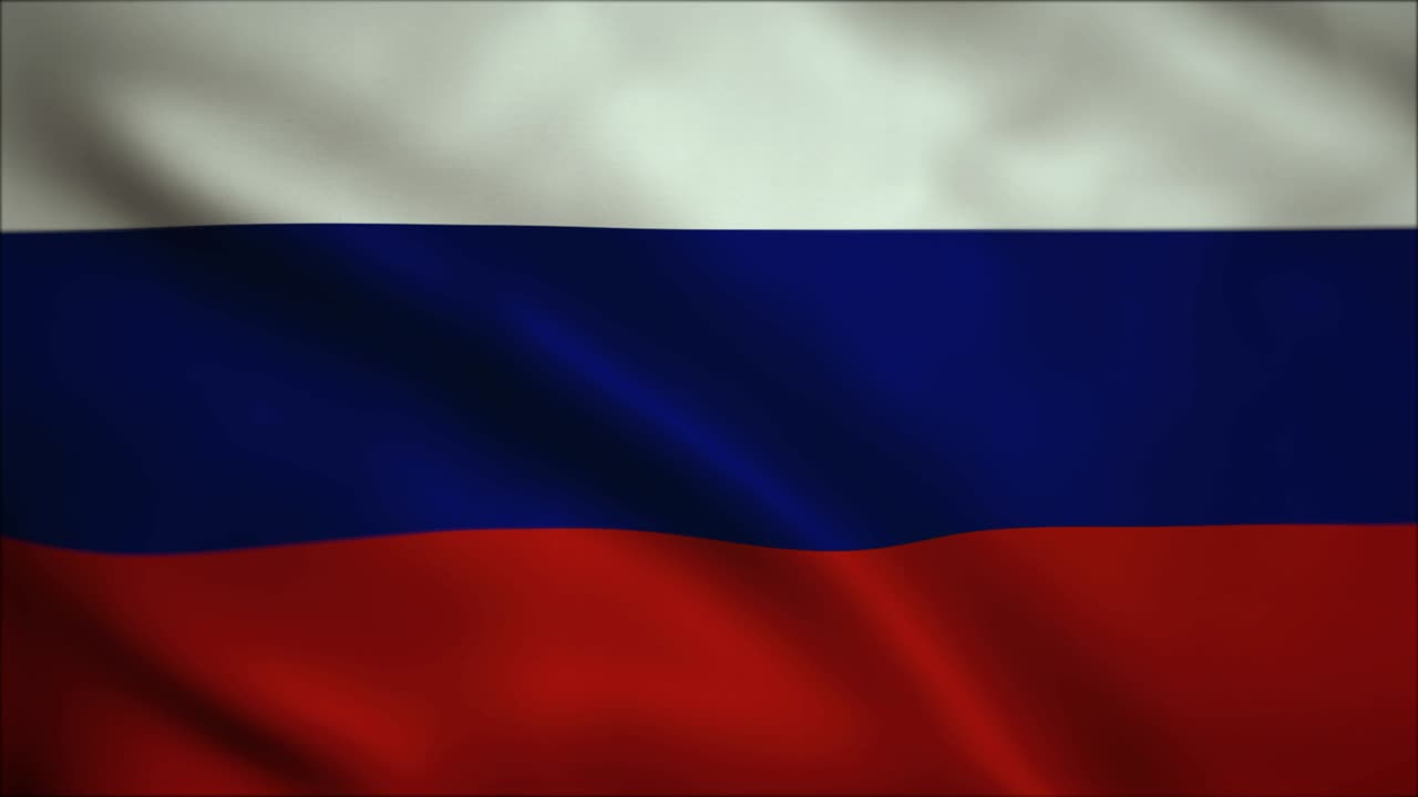 4K High Definition fnimation. RUS Russian Flag.