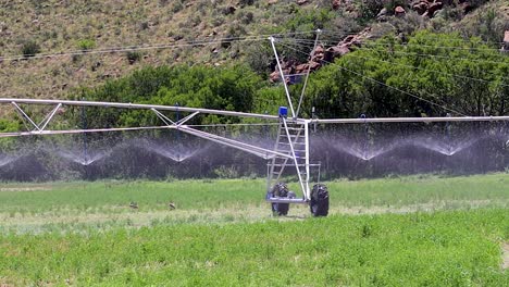 Tecnología-De-Riego-Agrícola-Puntos-De-Pivote-Empuje-En-Tiro-4k-30fps