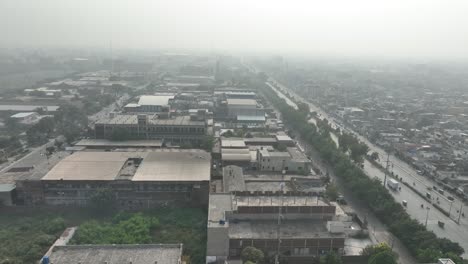 Aerial-View-Of-Quaid-e-azam-Industrial-Estate-Located-In-Lahore-Pakistan-With-Hazy-Air-Pollution