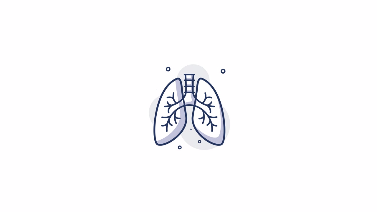 Icona Animata di Polmoni che Rappresenta il Sistema Respiratorio