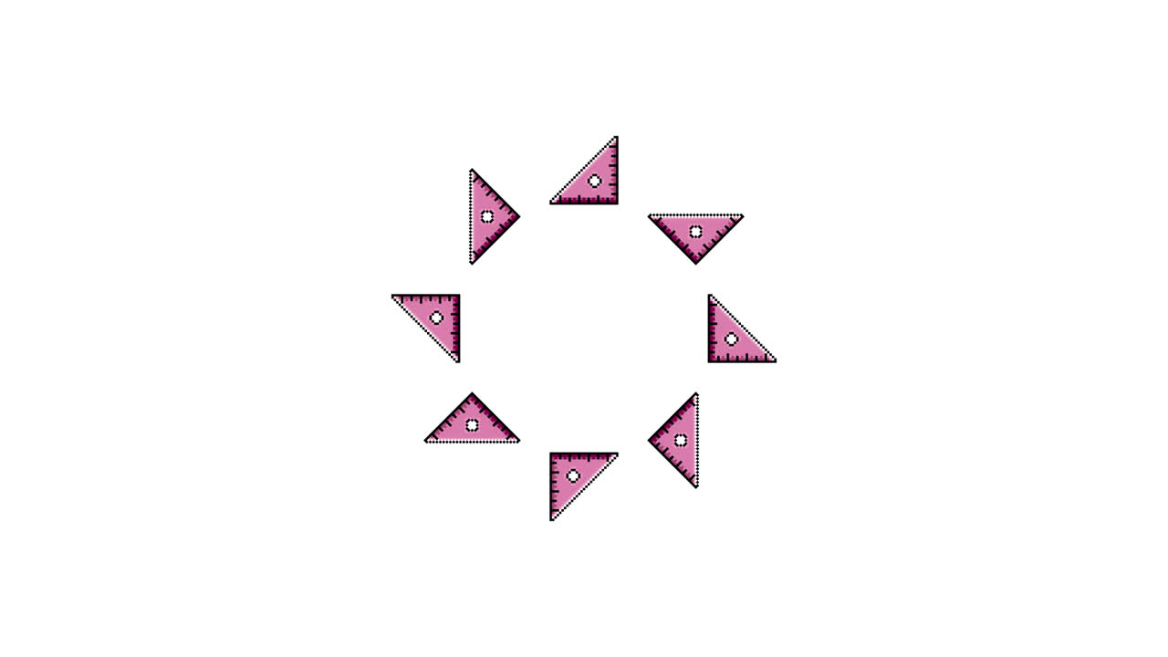 Pixel Art Triangle Ruler Spinning Circle Animated Overlay Transparent 30fps (1)