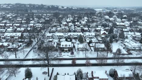 aerial shot of large american homes