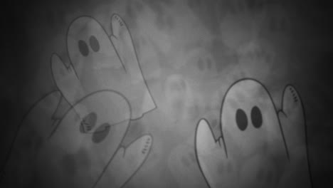 animación de fondo de halloween con fantasmas