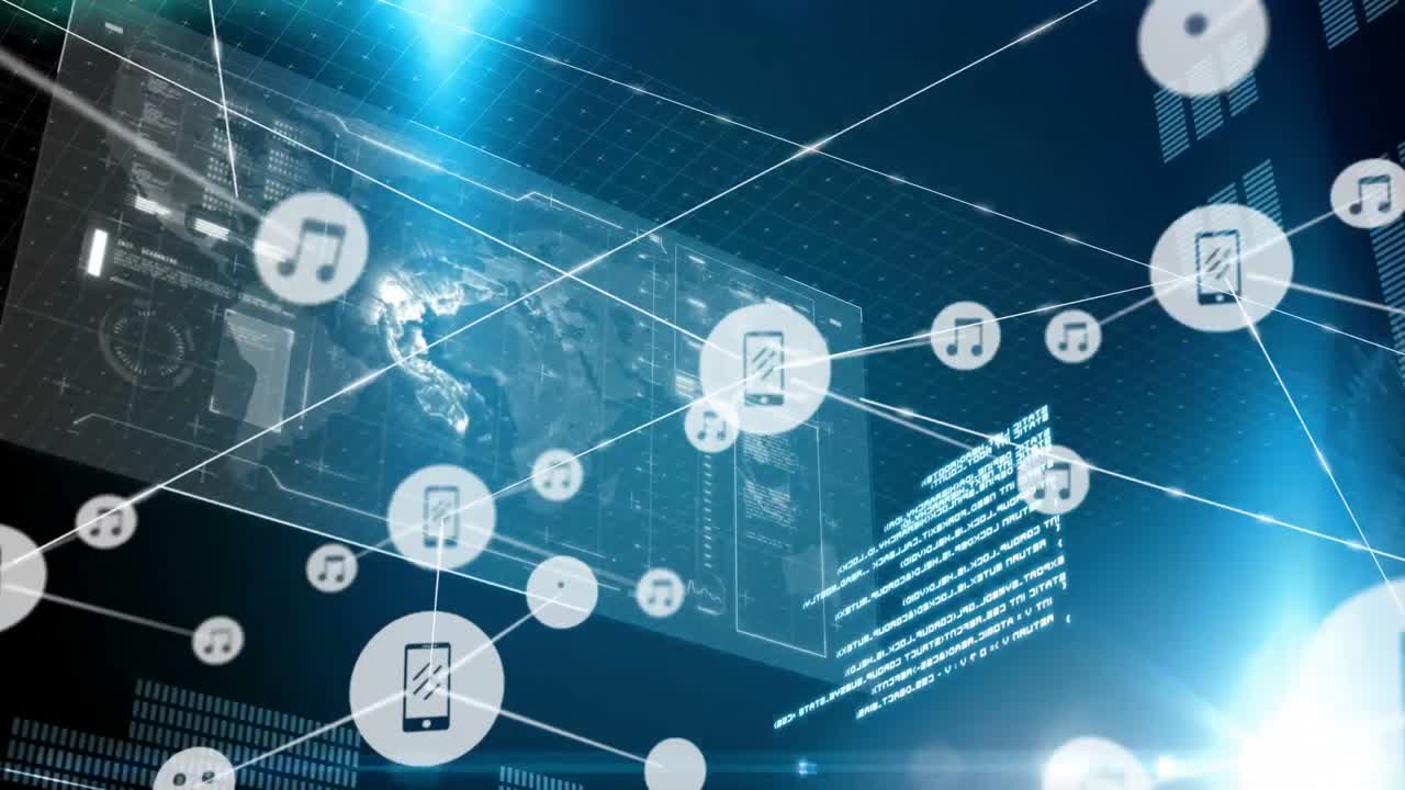 검은 디지털 배경에서 움직이는 커 ⁇ 터