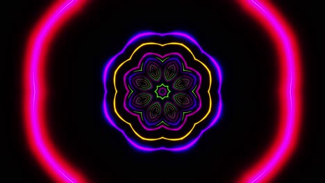 flying under colorful neon arches. kaleidoscope vj loop.