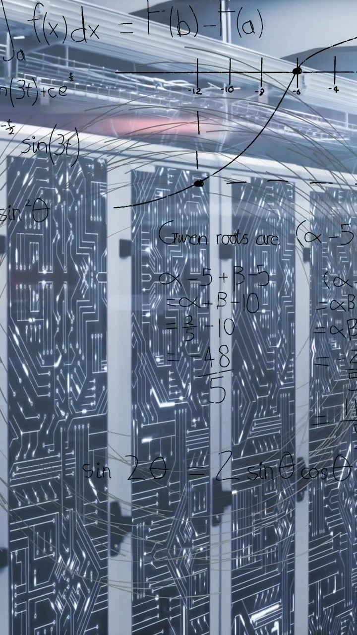 Animation of data processing over server room