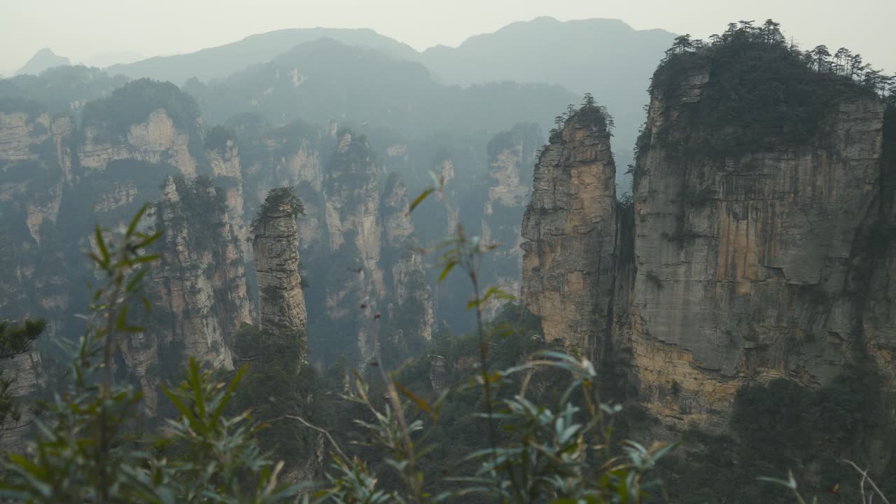 Stunning Aerial View of Zhangjiajie's Avatar Mountains