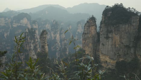 stunning aerial view of zhangjiajie's avatar mountains