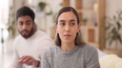pareja peleando, conflicto y mujer enojada