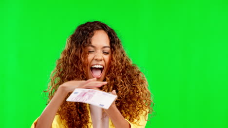 woman throw cash from hands isolated on studio