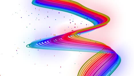 líneas onduladas multicolores o cinta de hermosas rayas vuelan en el aire, suavemente oscilación y onda en fondo blanco. 3d abstracto bucleado fondo creativo 4k con luma mate.